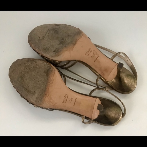 Vintage Prada Adria Gold kitten heels - Picture 8 of 8